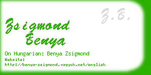 zsigmond benya business card